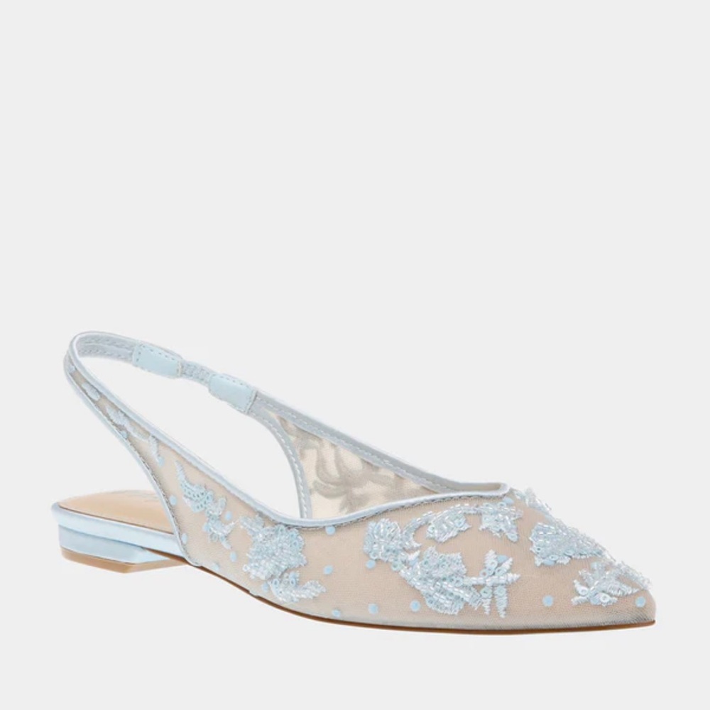 New in box Betsy Johnson Renn Blue Slingback Flats